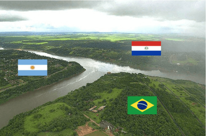 L’Argentine, le Paraguay et le Brésil